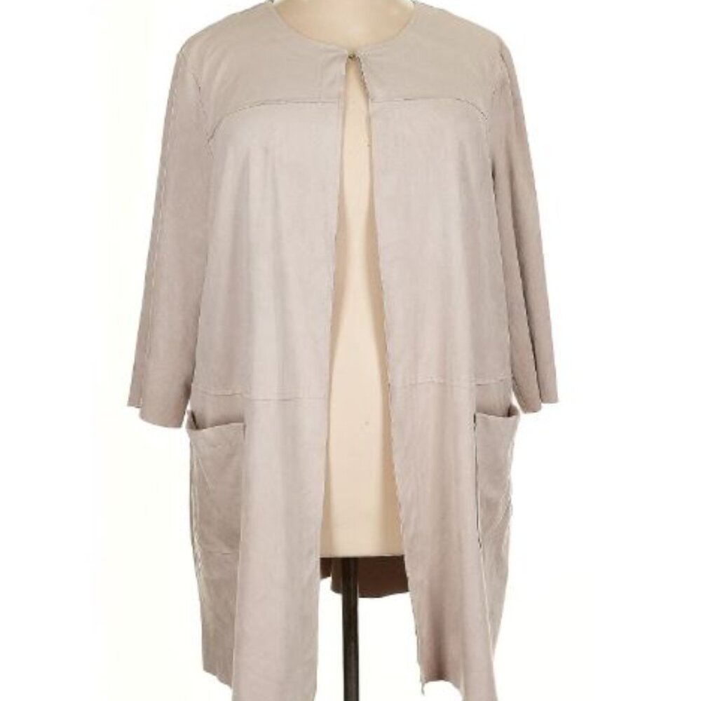 Alfani Tan Ultrasuede Cardigan
